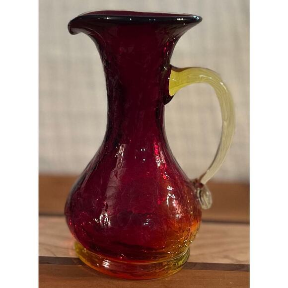 Vintage Amberina Crackle Glass - Picture 1 of 7